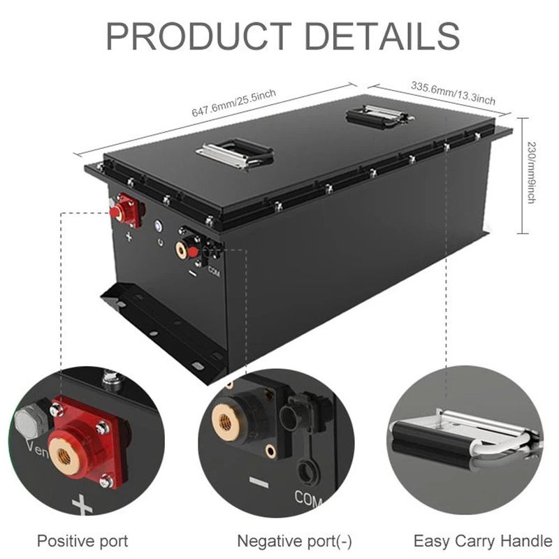 Pin chu kỳ sâu 5.12KWh Lithium RV 51.2v 100ah cho xe chơi gôn